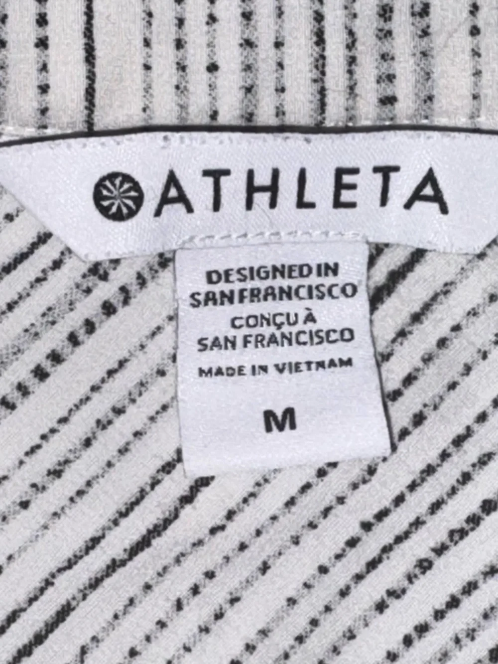 ATHLETA Urbanite II White & Grey Button Down Tank Top Striped Collared Hi-Low, M - Picture 9 of 9